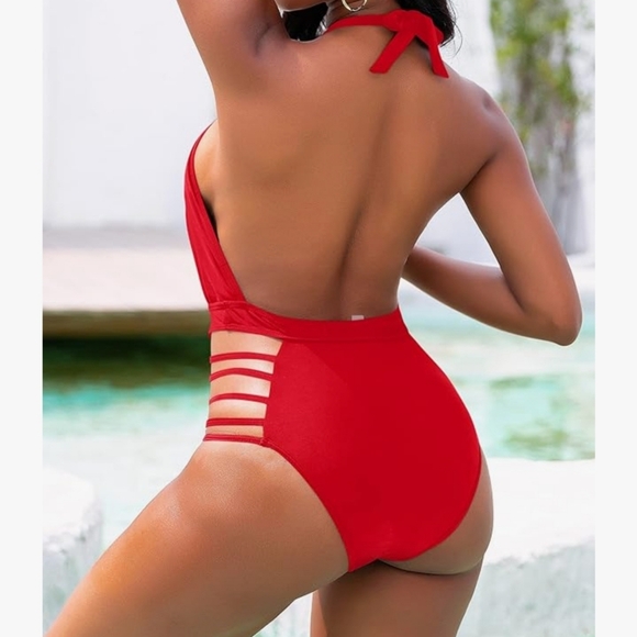NEW! Red one piece swim suit - Picture 3 of 9